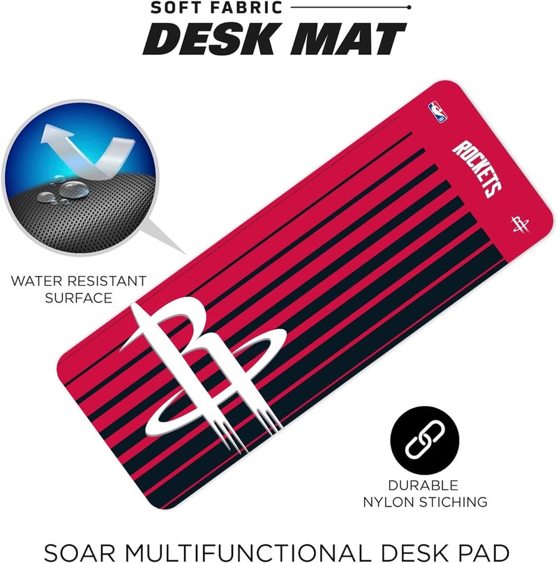 SOAR NBA Multifunctional Desk Mat for Desktop, (31.5"x12") - Ultra Soft Fabric with Non-Slip Rubber Backer - Water Resistant & Durable Nylon Stitching - Image 5